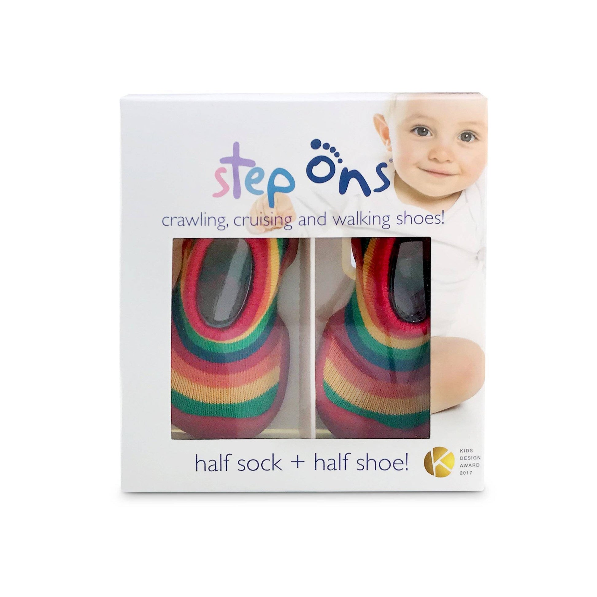 Grey Step Ons Crawling, Cruising, Pre-Walker Baby Sock Shoe