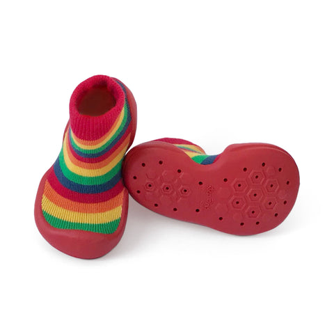 Image of Rainbow Step Ons Crawling, Cruising, Pre-Walking Baby Sock Shoe