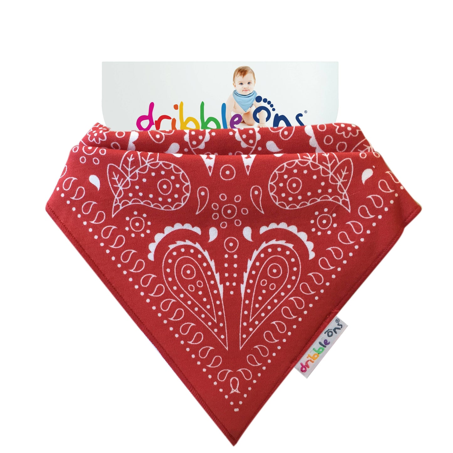 Dribble Ons Designer Paisly Red