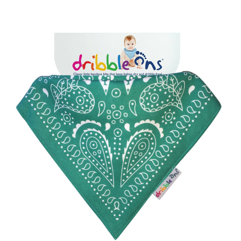 Image of Dribble Ons Designer Paisley Turquoise