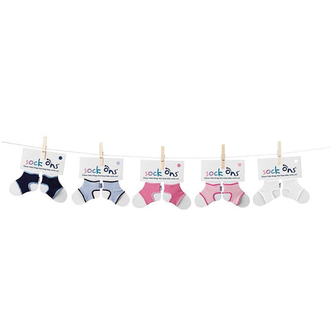 Image of Sock Ons Keep Baby Sock Ons 0-6 Months Nautical Stripe