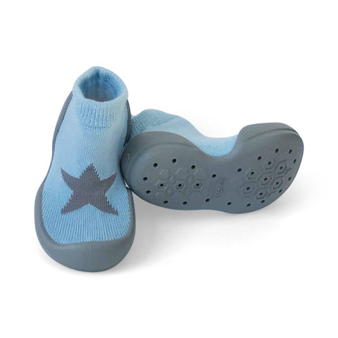 Image of Step Ons Crawling, Cruising, Pre-Walking Baby Sock Shoe Blue