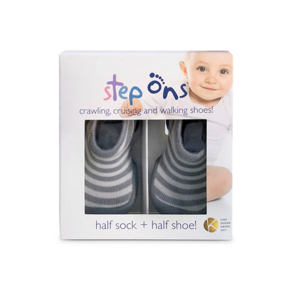 Step Ons Crawling, Cruising, Pre-Walking Baby Sock Shoe Blue