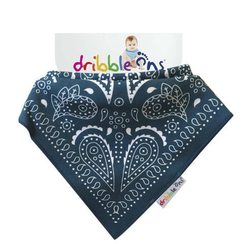 Image of Dribble Ons Designer Paisly Navy