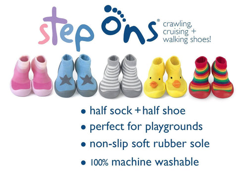 Image of Grey Step Ons Crawling, Cruising, Pre-Walker Baby Sock Shoe